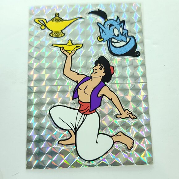 Disney Aladdin Genie Lamp Vending Machine Sticker Prism 1990's Vintage NEW - Picture 1 of 4
